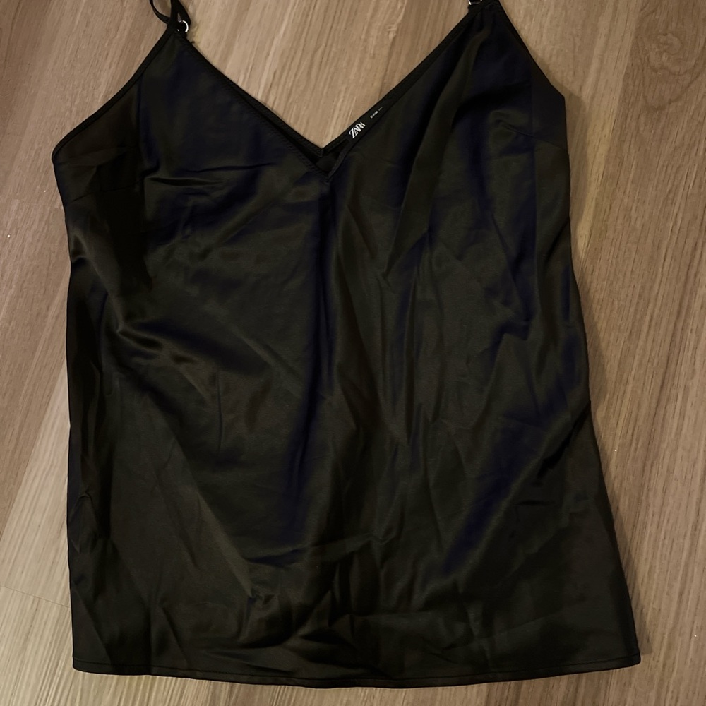 Zara silk top, great for staying in or going out. Adjustable straps!